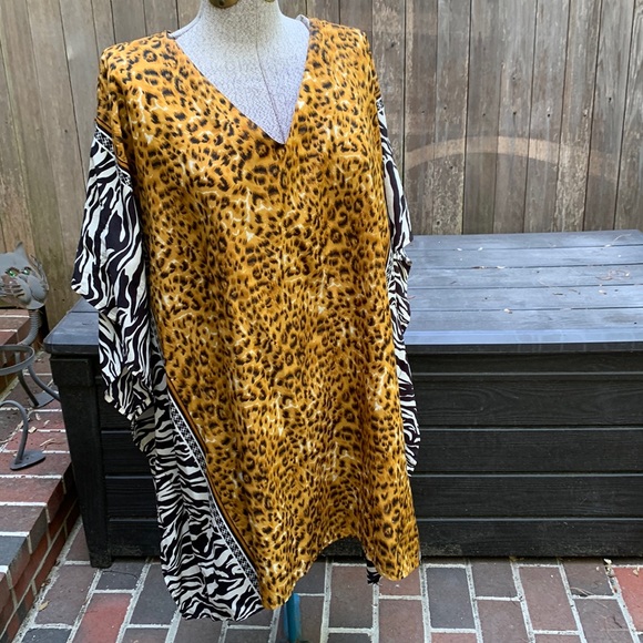 Good Times over the head poncho style top in zebra and cheetah WILD - Picture 1 of 7